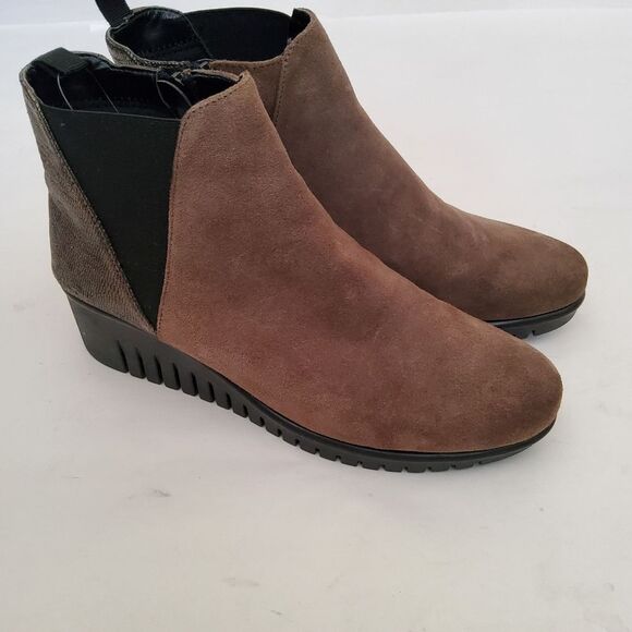 The Flexx Brown Suede Leather Ankle Boots Booties Size 7.5 New - Picture 7 of 8